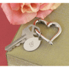 Heart Key Ring with Oval Charm 